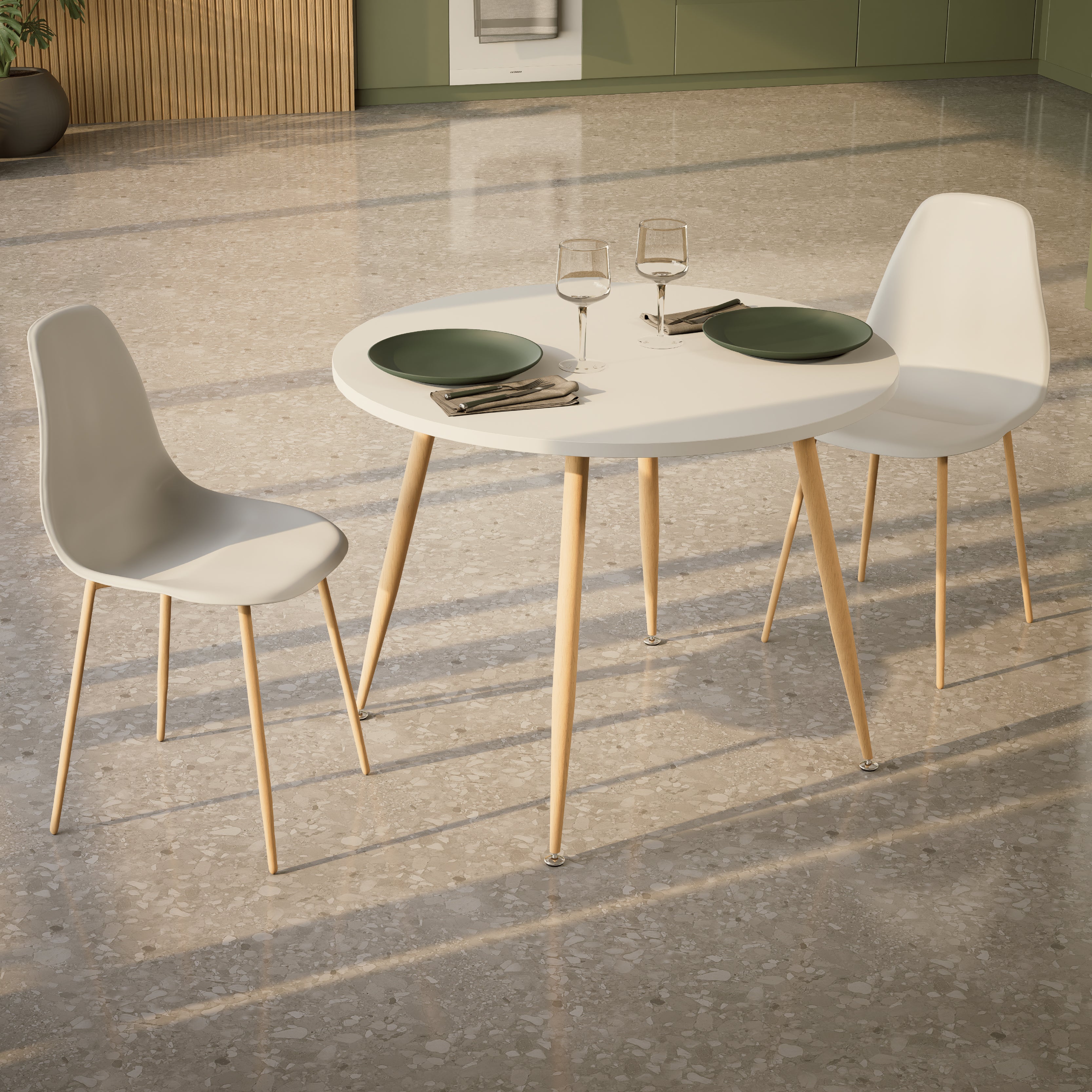 CORIN - Mesa de jantar com tampo de melamina