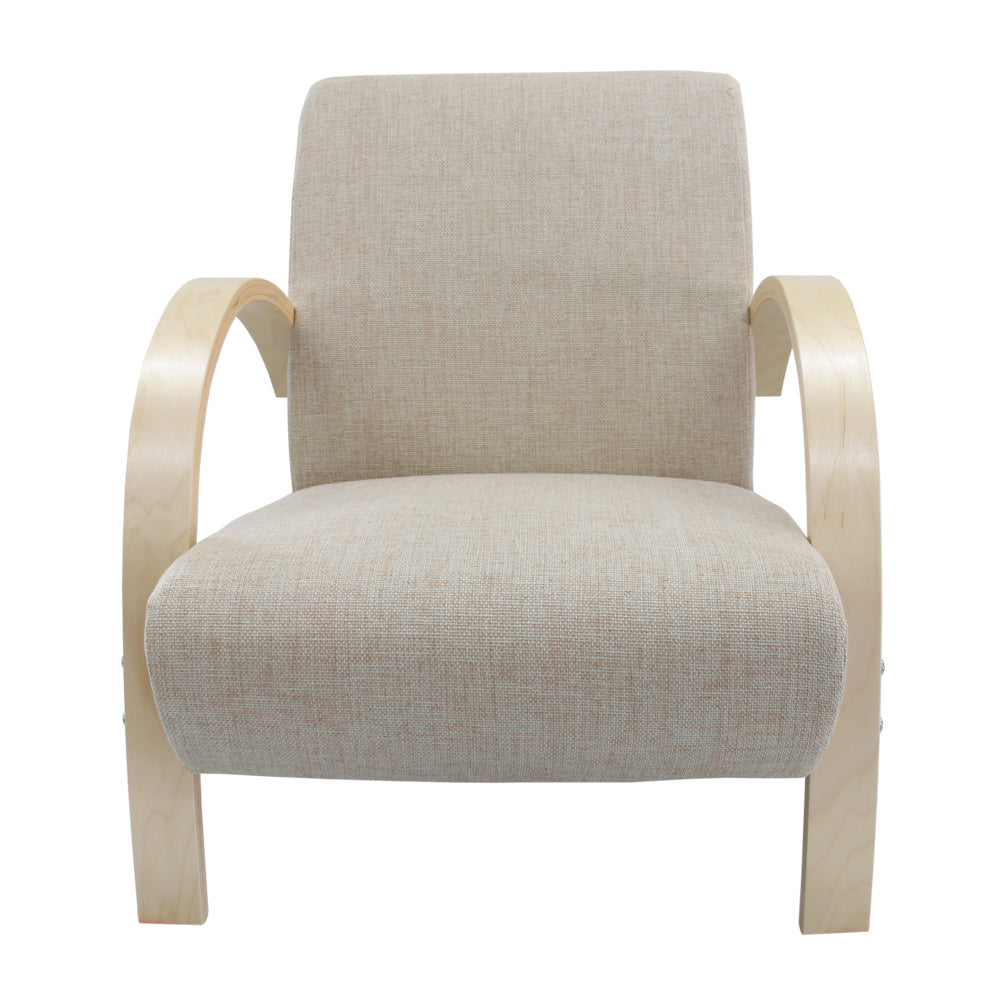 Poltrona em Tecido ou Poliéster com Estrutura em Madeira