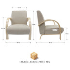 Poltrona em Tecido ou Poliéster com Estrutura em Madeira