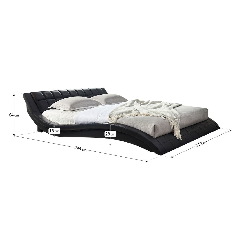 RAUL – Cama estofada com cabeceira capitoné ondulada