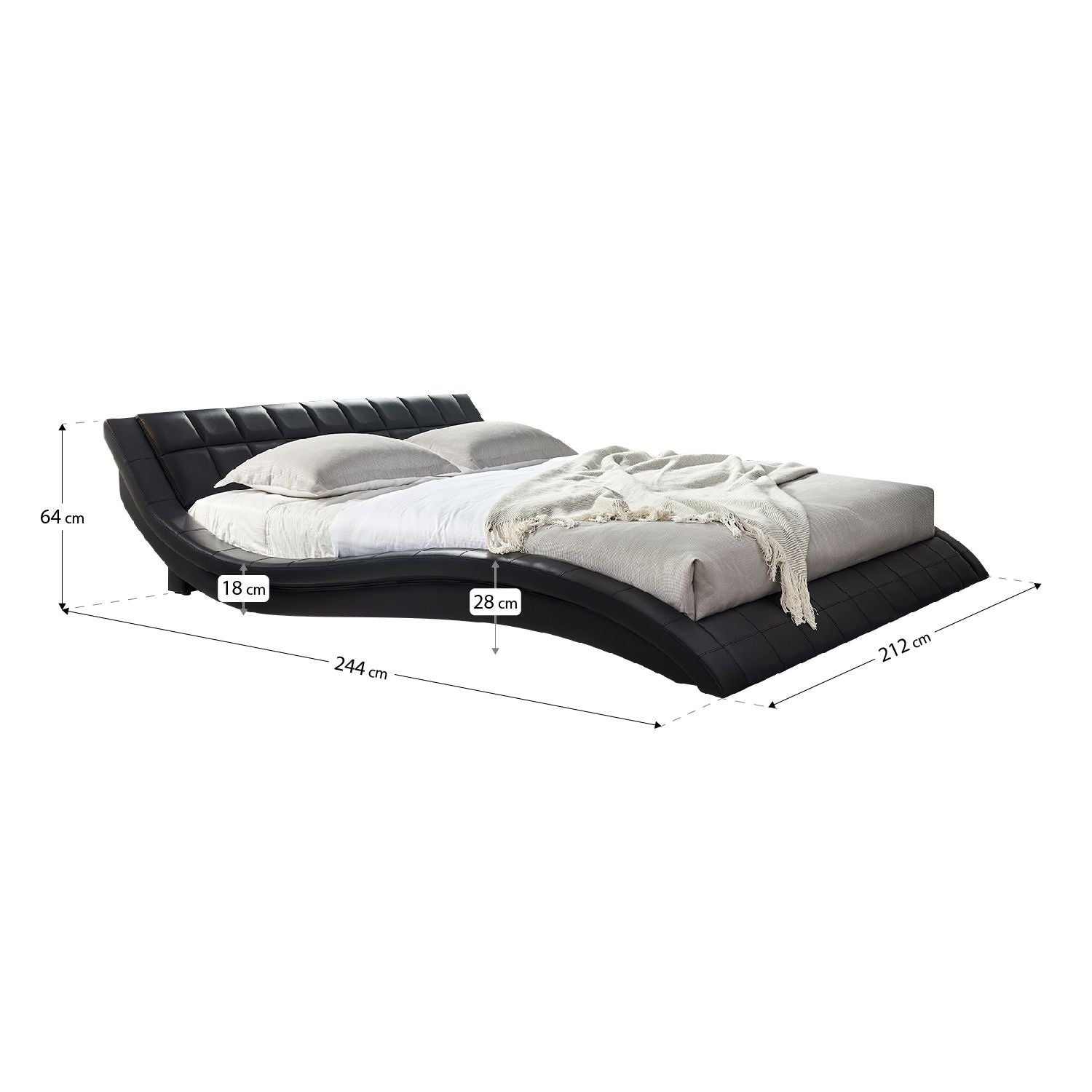 RAUL – Cama estofada com cabeceira capitoné ondulada