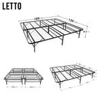 LETTO – Cama dobrável com estrutura metálica, compacta, fácil de montar