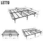 LETTO – Cama dobrável com estrutura metálica, compacta, fácil de montar