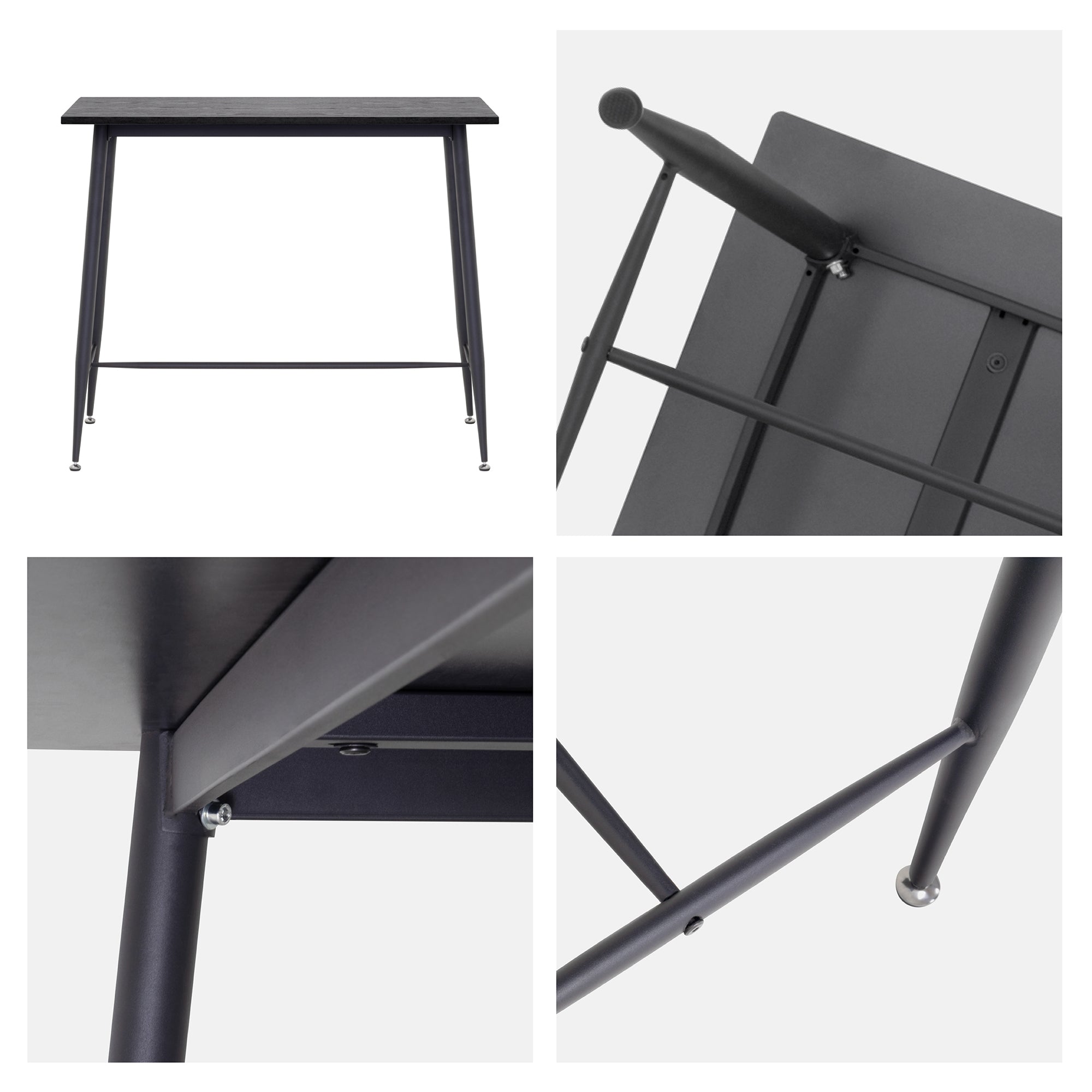 EDWARD - Mesa de bar 110x50x90 cm - estrutura metálica robusta, pés antiderrapantes, montagem fácil