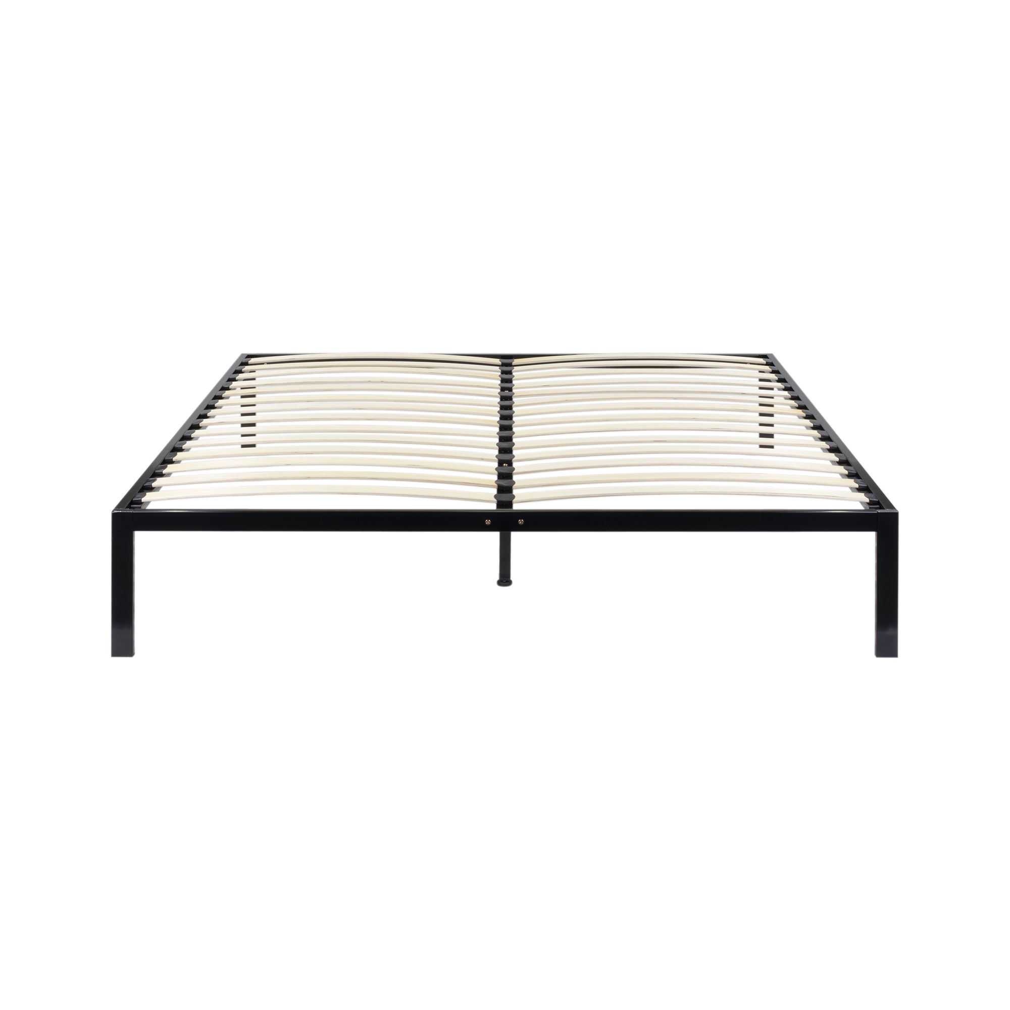 iBase – Cama com estrutura metálica e arrumação 30 cm em preto e branco