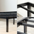 SAPPHO – Cama plataforma metálica com arrumação 31 cm - Preto ou Branco