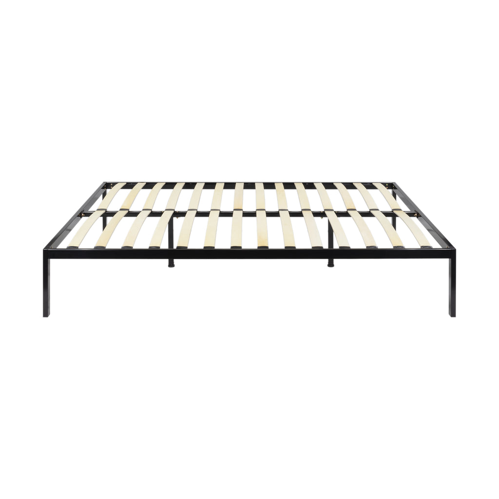 iBase – Cama com estrutura metálica e arrumação 30 cm em preto e branco