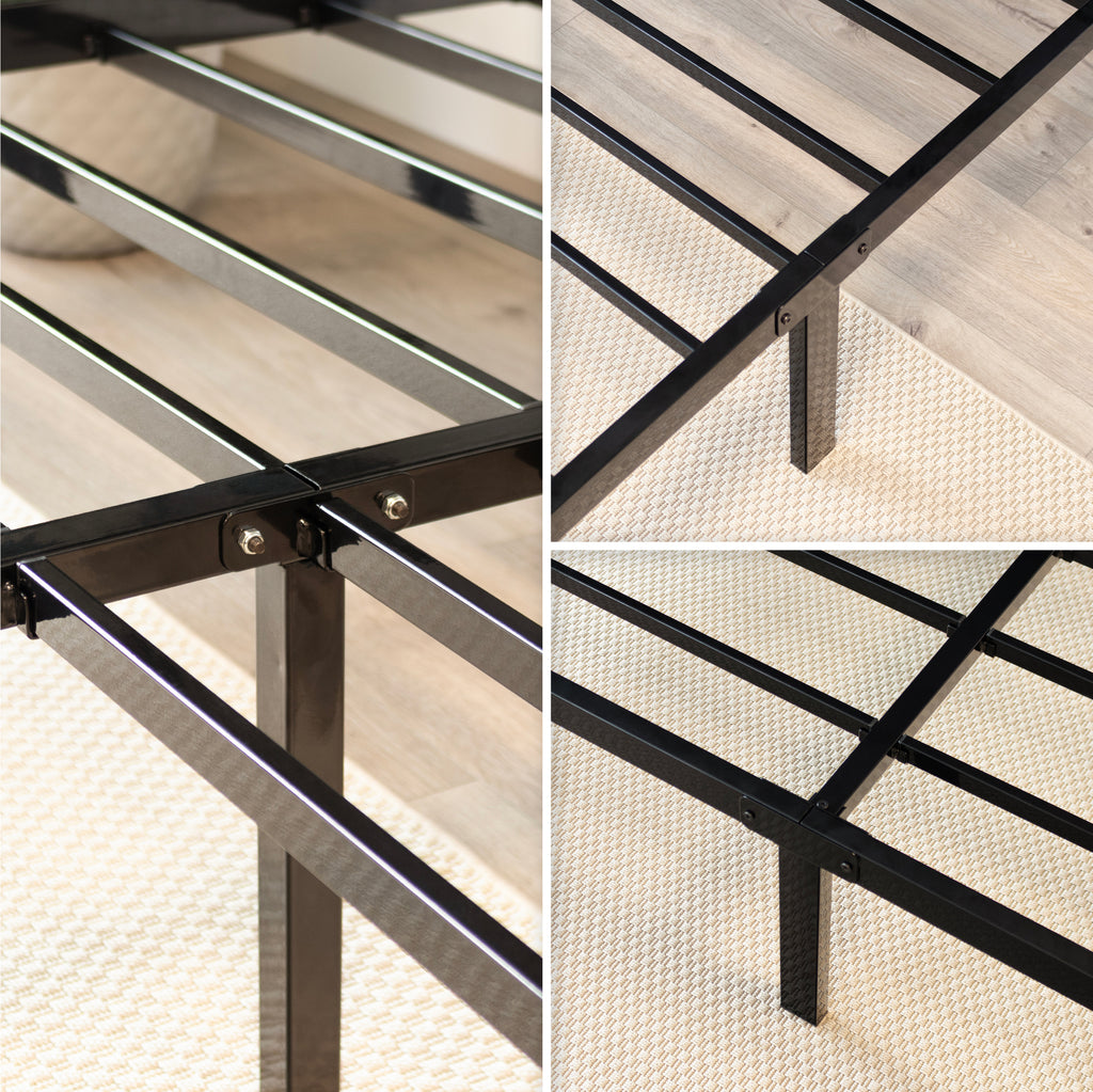 SAPPHO – Cama plataforma metálica com arrumação 31 cm - Preto ou Branco