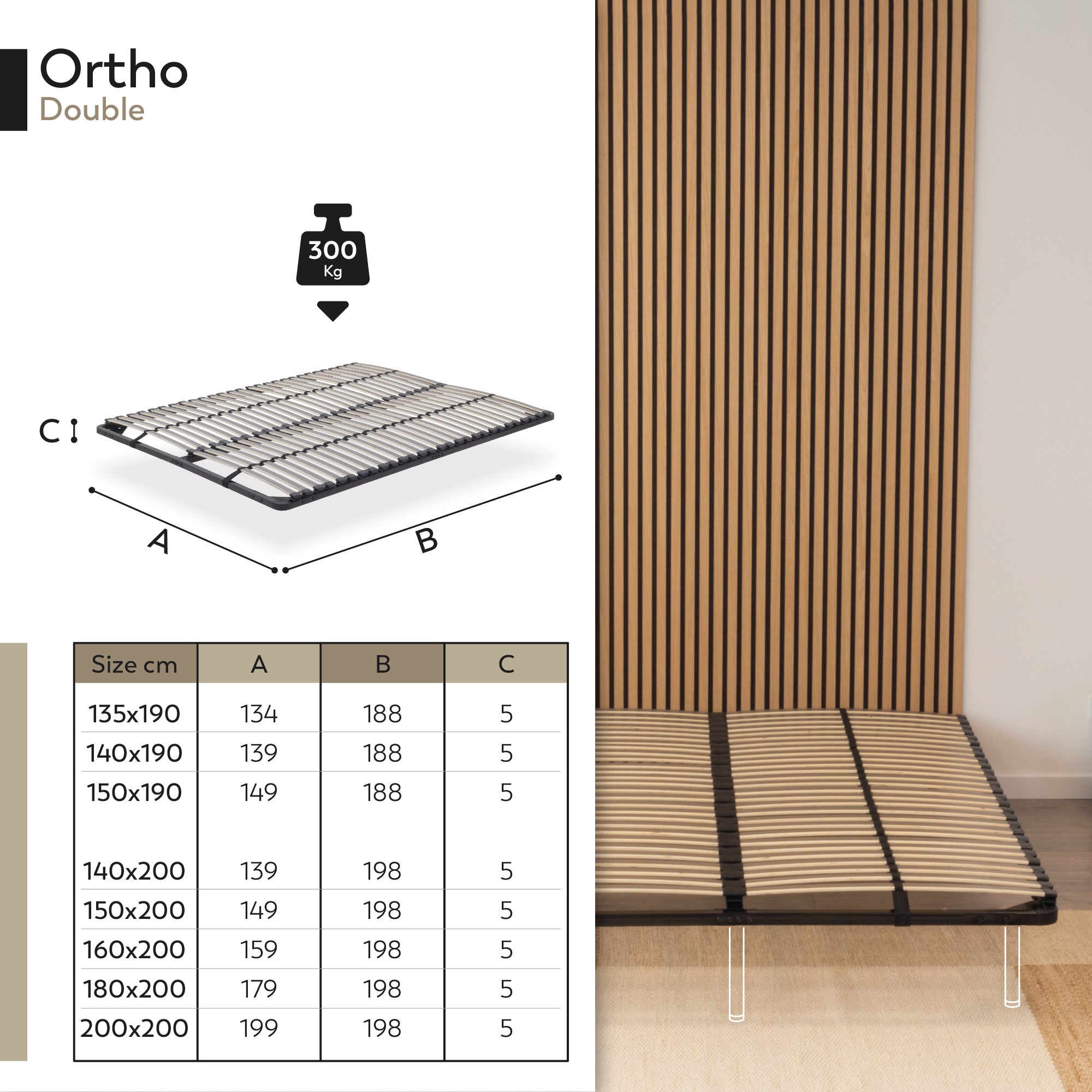 IF02 – Estrado ortopédico multilâminas com estrutura metálica reforçada – com ou sem pés