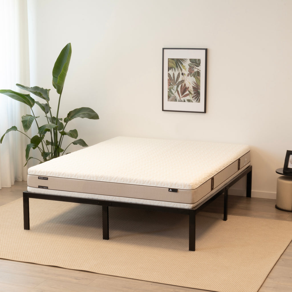 SAPPHO – Cama plataforma metálica com arrumação 31 cm - Preto ou Branco