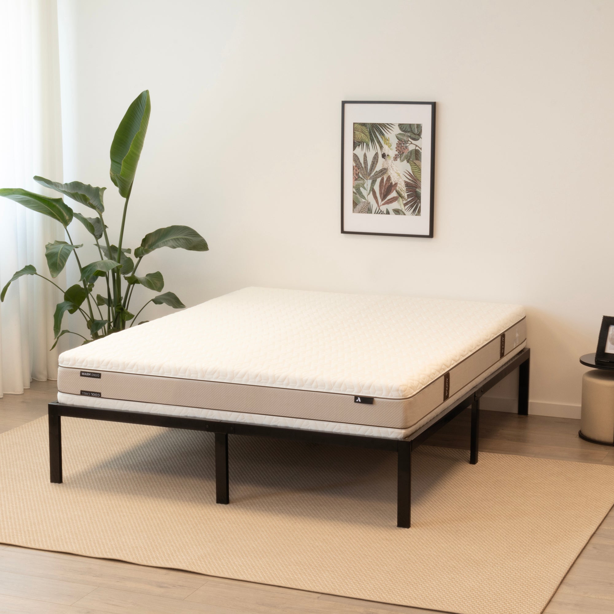 SAPPHO – Cama plataforma metálica com arrumação 31 cm - Preto ou Branco
