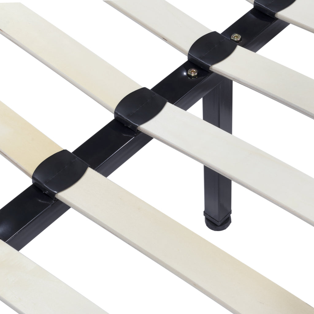 iBase – Cama com estrutura metálica e arrumação 30 cm em preto e branco