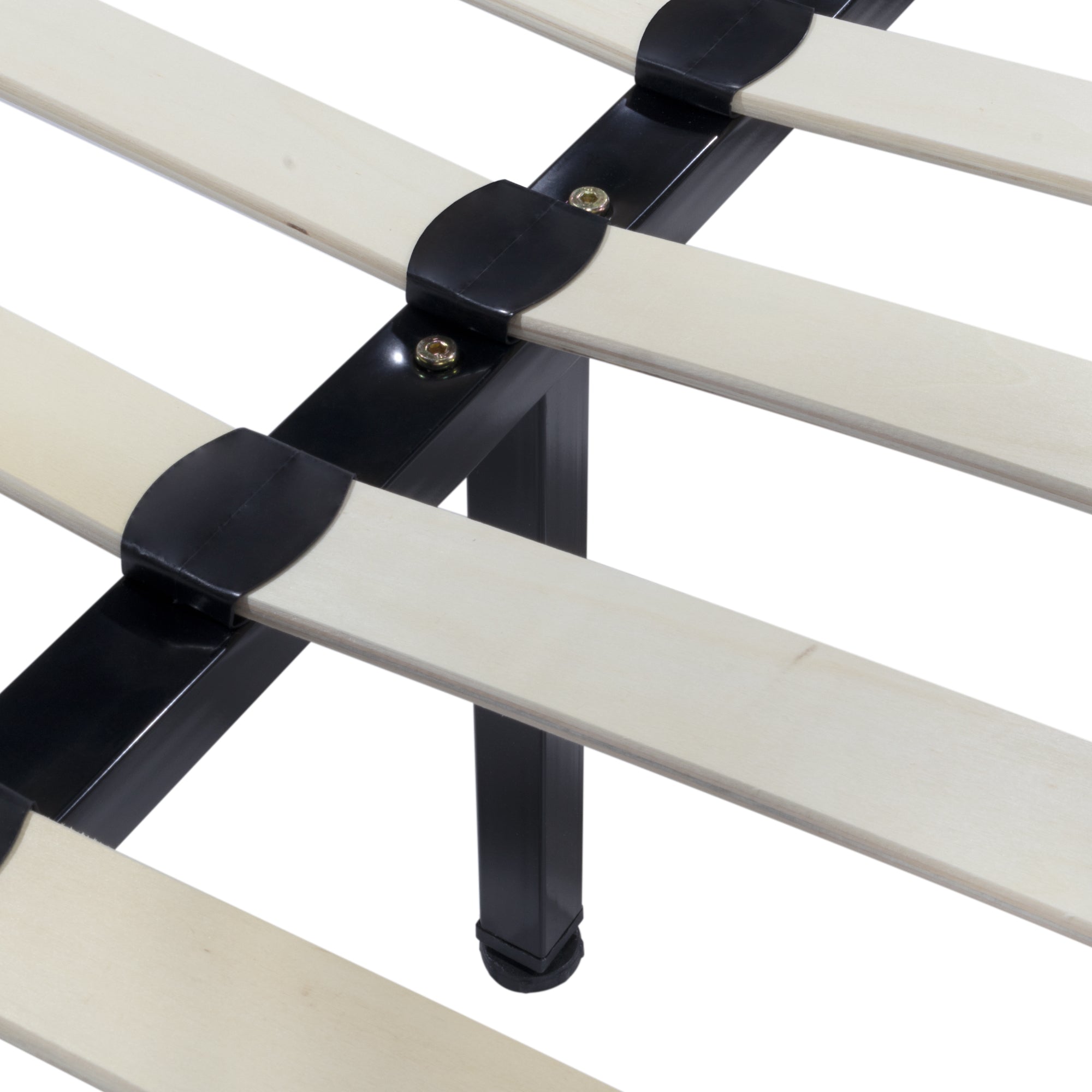 iBase – Cama com estrutura metálica e arrumação 30 cm em preto e branco