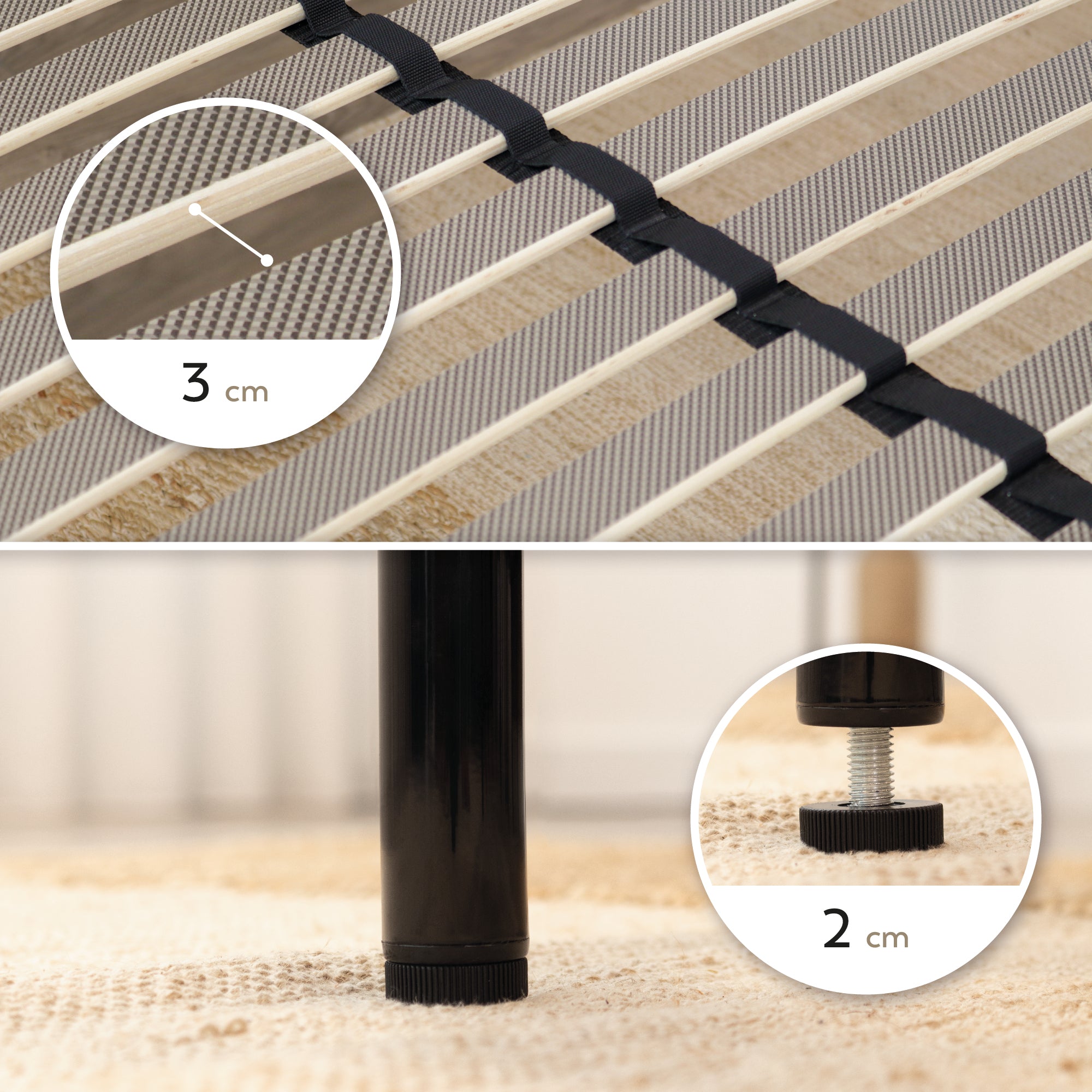 IF02 – Estrado ortopédico multilâminas com estrutura metálica reforçada – com ou sem pés