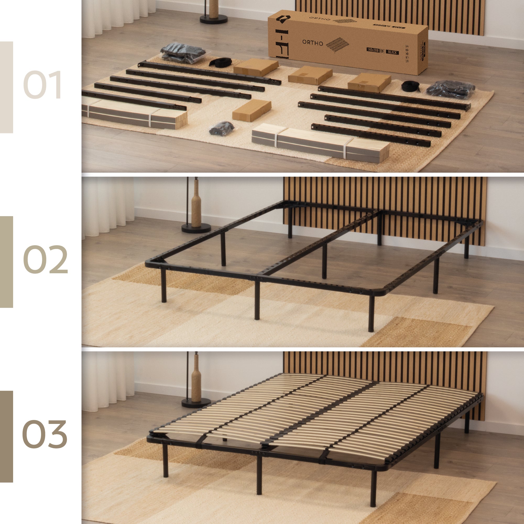 IF02 – Estrado ortopédico multilâminas com estrutura metálica reforçada – com ou sem pés