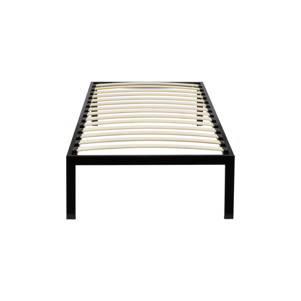 iBase – Cama com estrutura metálica e arrumação 30 cm em preto e branco
