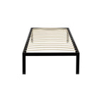 iBase – Cama com estrutura metálica e arrumação 30 cm em preto e branco