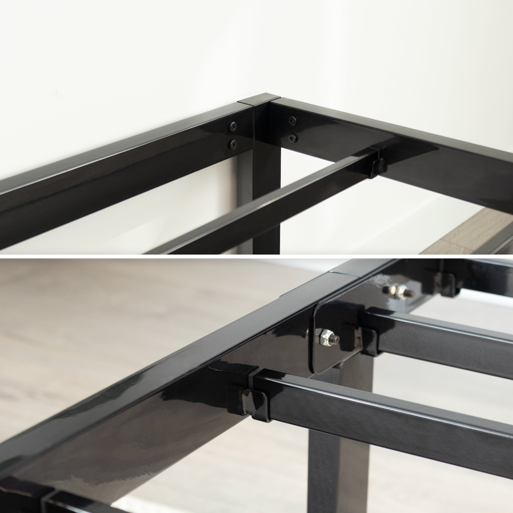 SAPPHO – Cama plataforma metálica com arrumação 31 cm - Preto ou Branco