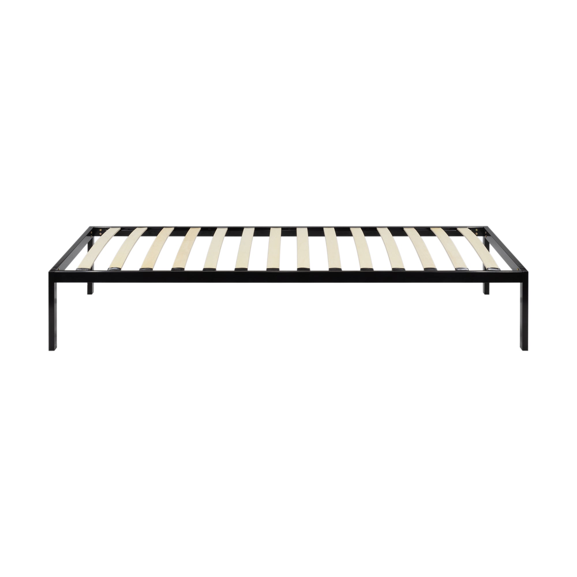 iBase – Cama com estrutura metálica e arrumação 30 cm em preto e branco