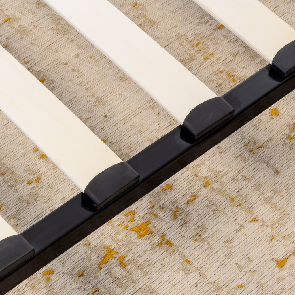 NAMARA – Cama com estrutura metálica e ripas amortecidas, arrumação 25 cm - Preto ou Branco