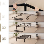 SAPPHO – Cama plataforma metálica com arrumação 31 cm - Preto ou Branco