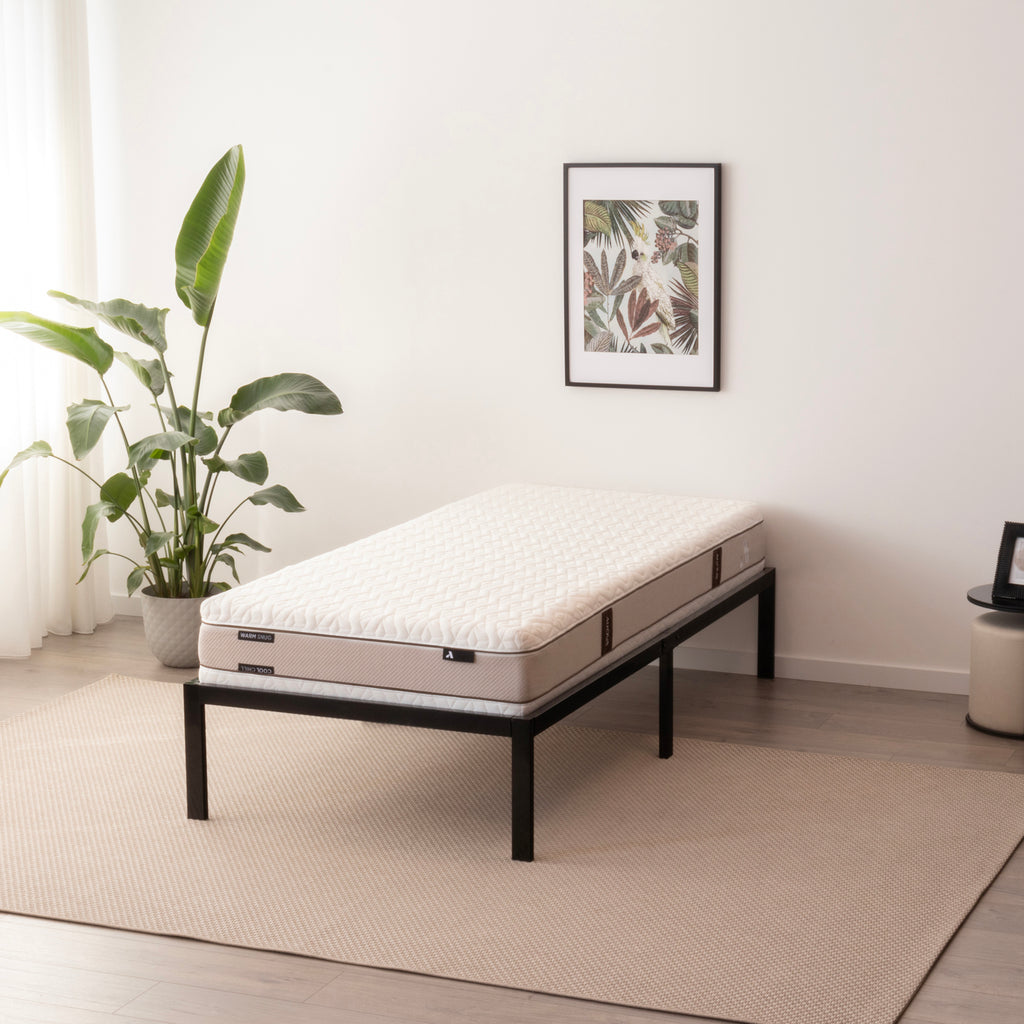 SAPPHO – Cama plataforma metálica com arrumação 31 cm - Preto ou Branco