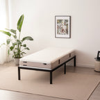 SAPPHO – Cama plataforma metálica com arrumação 31 cm - Preto ou Branco