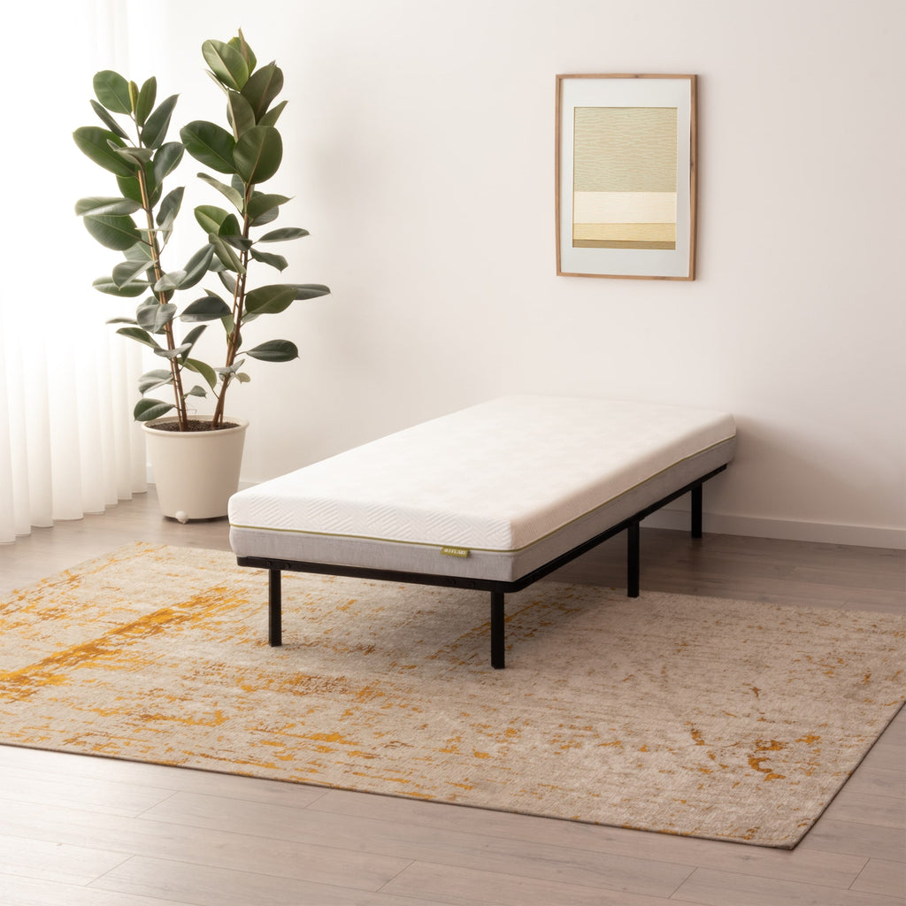 NAMARA – Cama com estrutura metálica e ripas amortecidas, arrumação 25 cm - Preto ou Branco