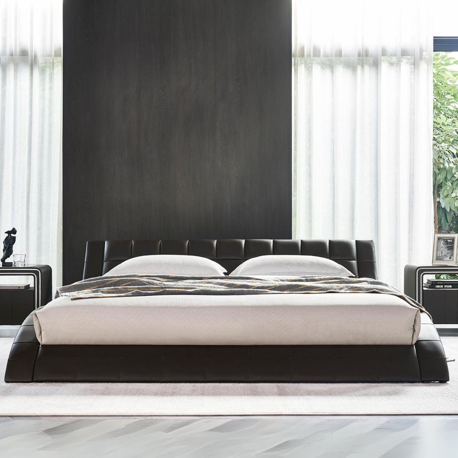 RAUL – Cama estofada com cabeceira capitoné ondulada