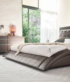 ST. TROPEZ – Cama estofada de luxo com cabeceira capitoné, botões em pele ou cristais, em várias cores