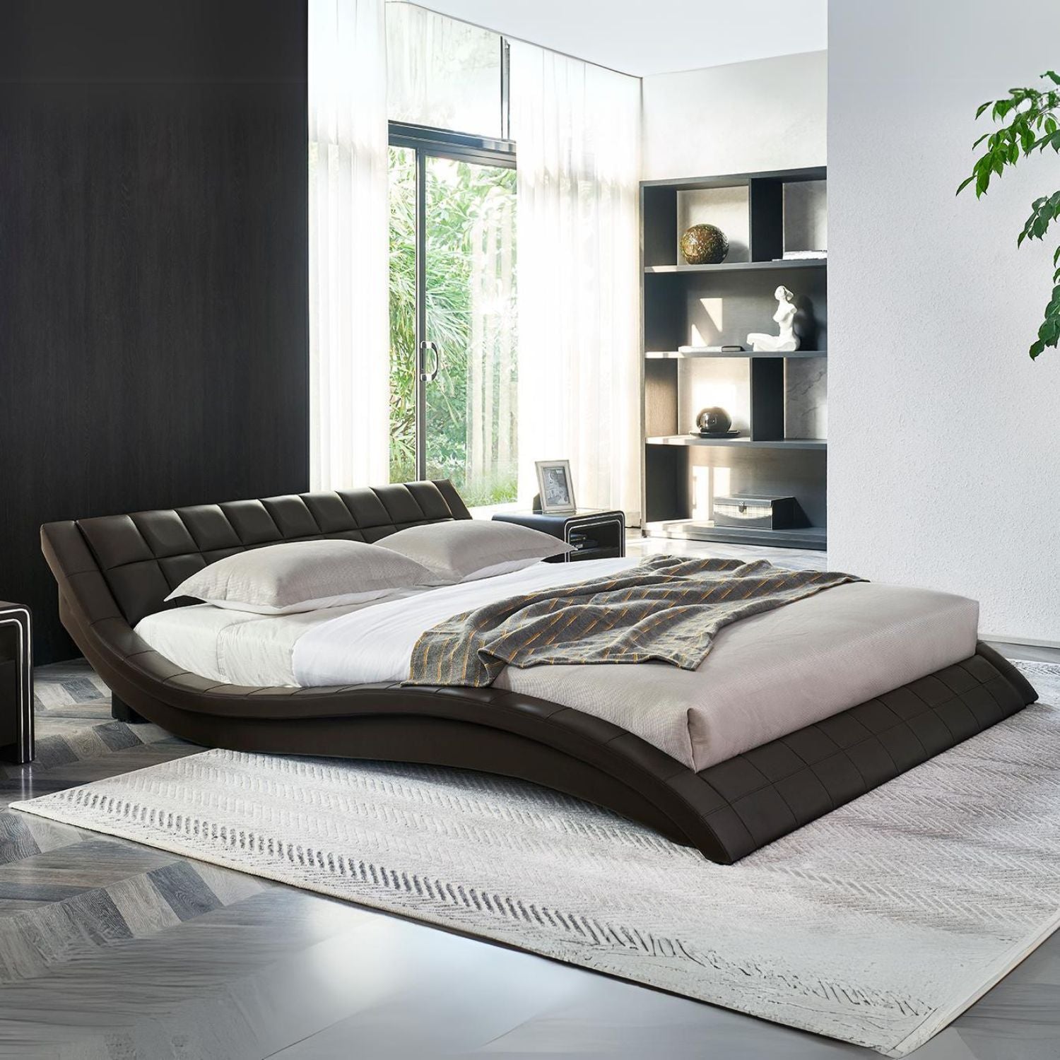 RAUL – Cama estofada com cabeceira capitoné ondulada