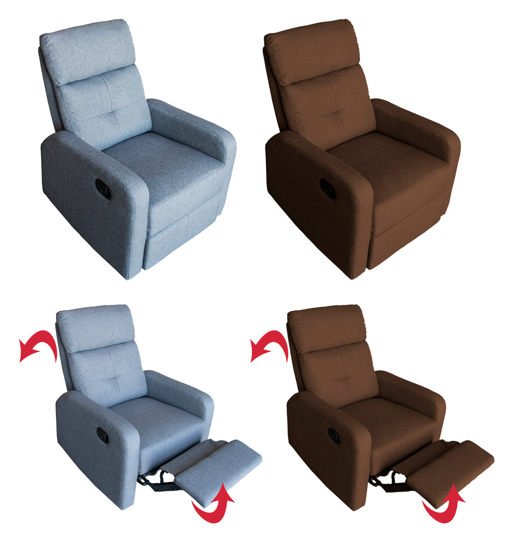 CONFORT - Cadeirão reclinável  (preto e castanho)