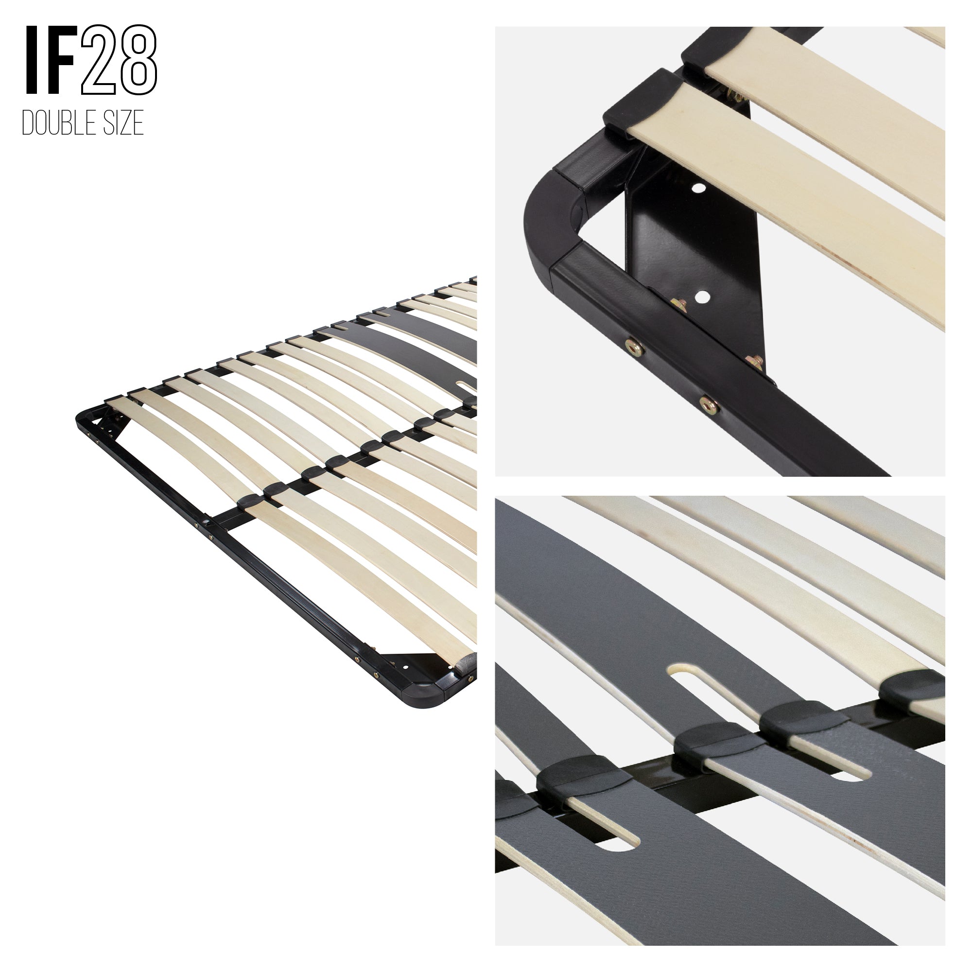 IF28 - Estrado de cama ergo com ripas largas single e duplo – com ou sem pés
