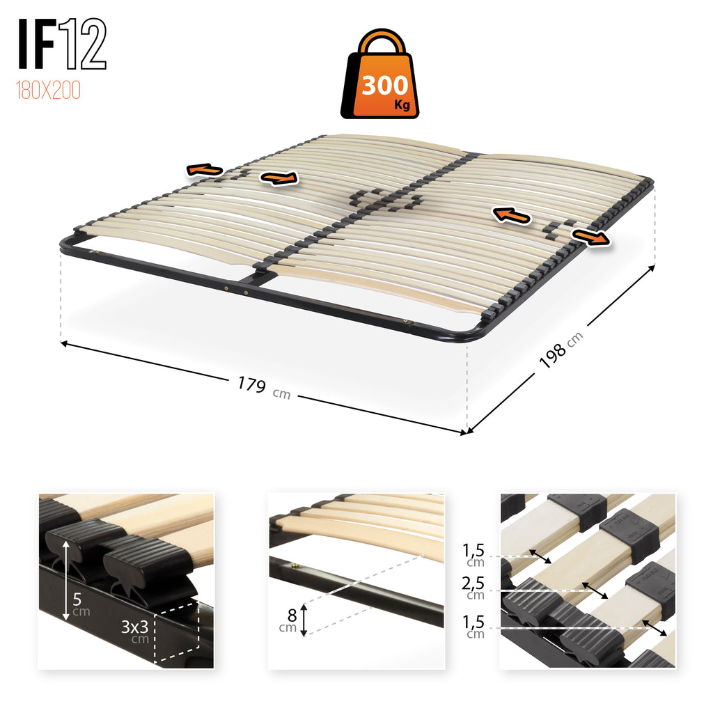 IF12 - Estrado Ergo com ripas de madeira e estrutura metálica reforçada – com ou sem pés