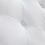 AMOUR – Cama estofada branca ou bege acinzentado com cabeceira acolchoada, com ou sem cristais