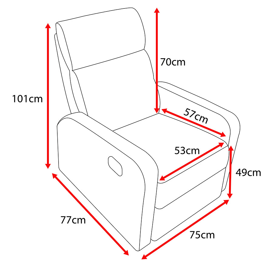 CONFORT - Cadeirão reclinável  (preto e castanho)
