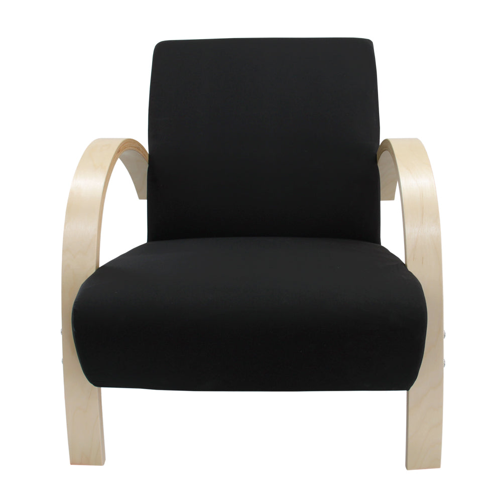 Poltrona em Tecido ou Poliéster com Estrutura em Madeira