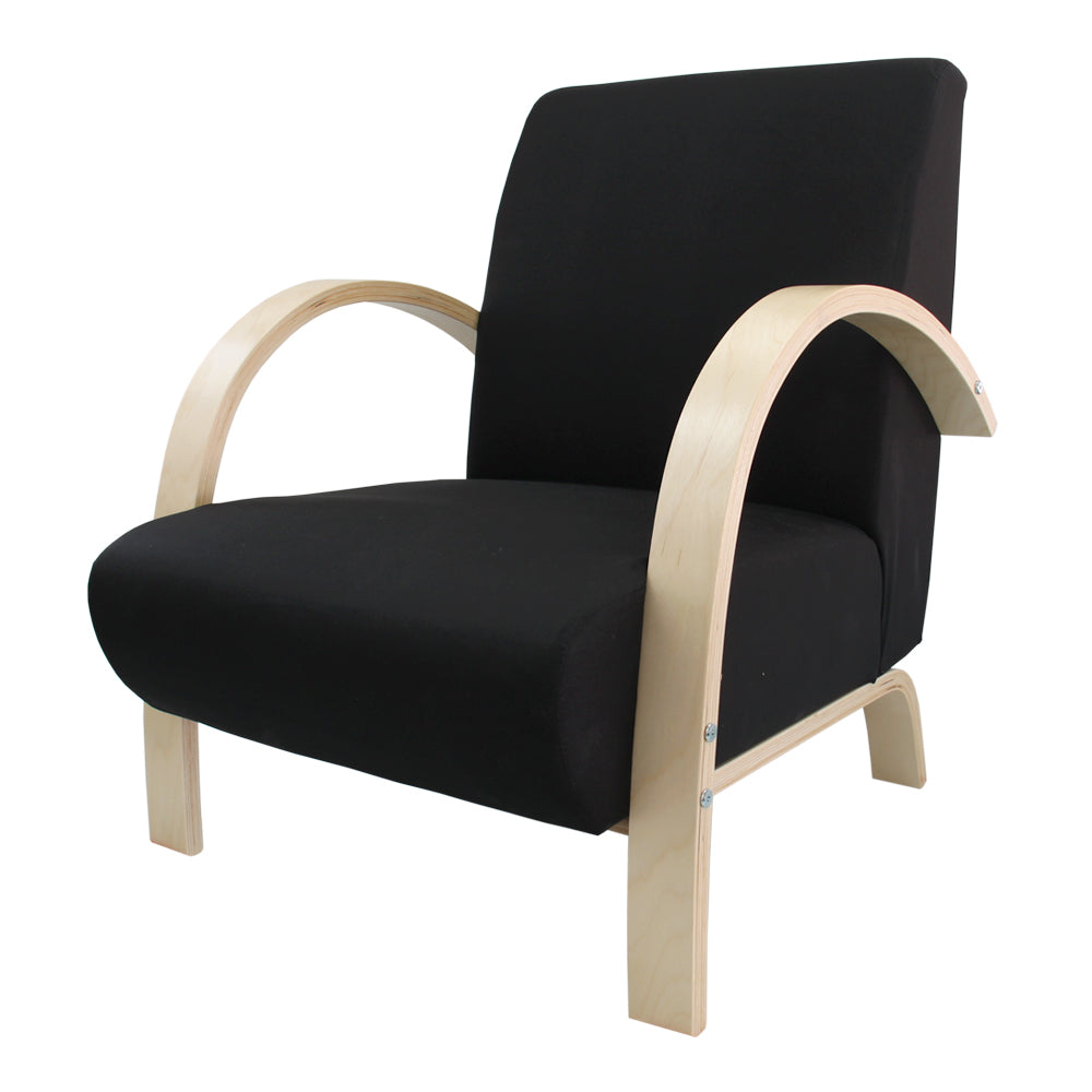 Poltrona em Tecido ou Poliéster com Estrutura em Madeira