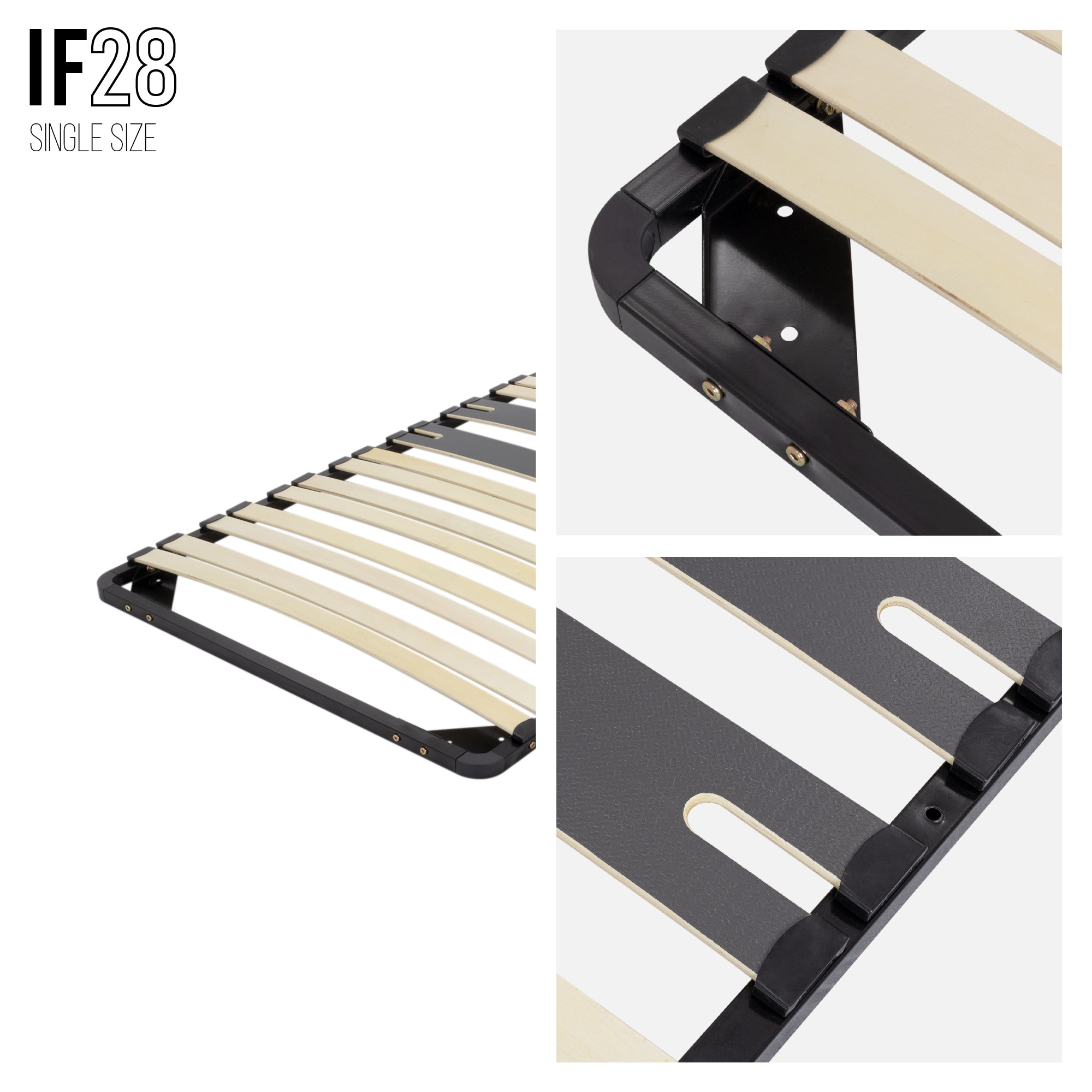 IF28 - Estrado de cama ergo com ripas largas single e duplo – com ou sem pés