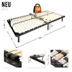 NEEU IF32 – Estrado de cama com ripas amortecidas em madeira, estrutura metálica -  com ou sem pés e espaço inferior de arrumação