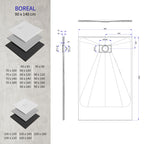 BOREAL - Base de Duche Branca Antiderrapante, Resistente, Duradouro e Fácil de Limpar - Inc. sifão