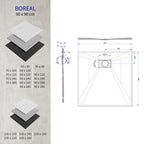 BOREAL - Base de Duche Branca Antiderrapante, Resistente, Duradouro e Fácil de Limpar - Inc. sifão
