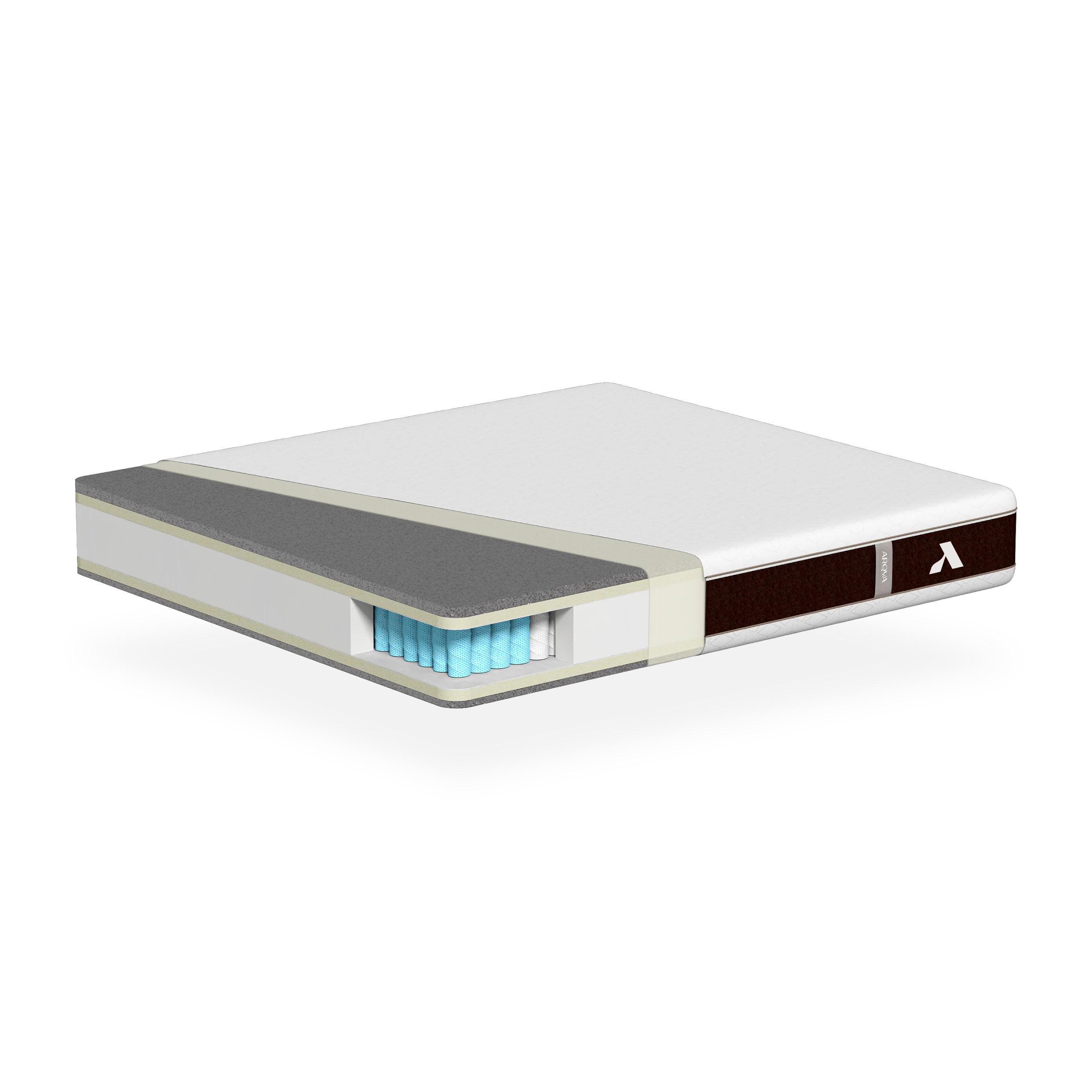 Mattress with brand logo on a white background