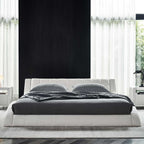 RAUL – Cama estofada com cabeceira capitoné ondulada