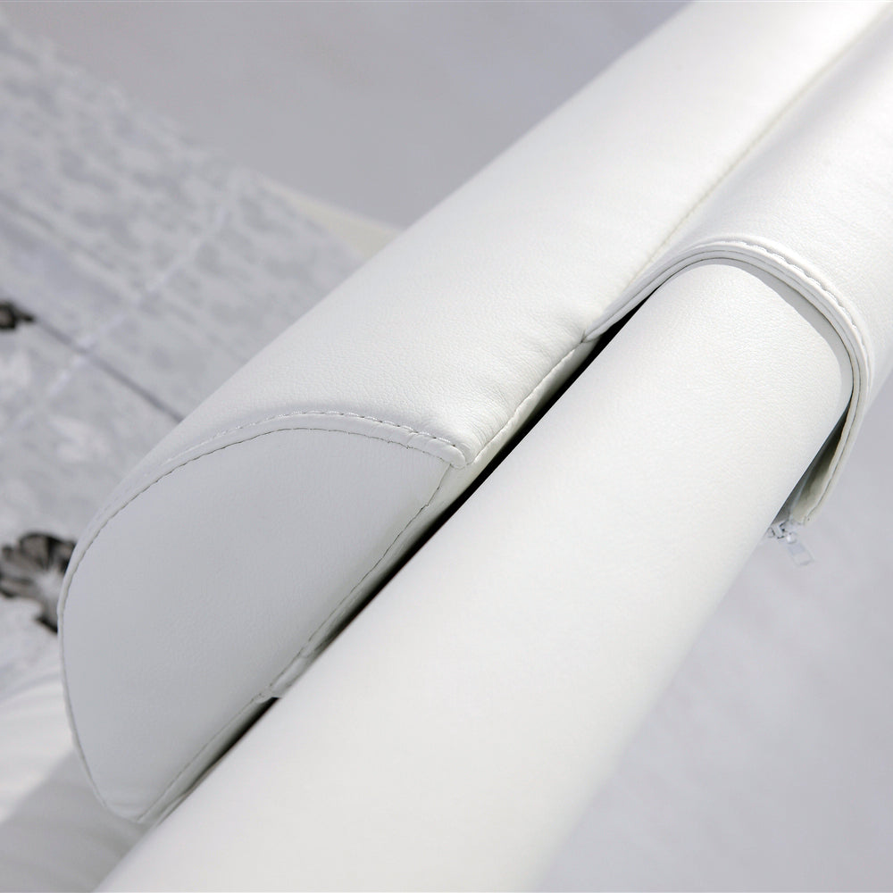 LEANDRO - Cama em Pele Sintética Preto e Branco