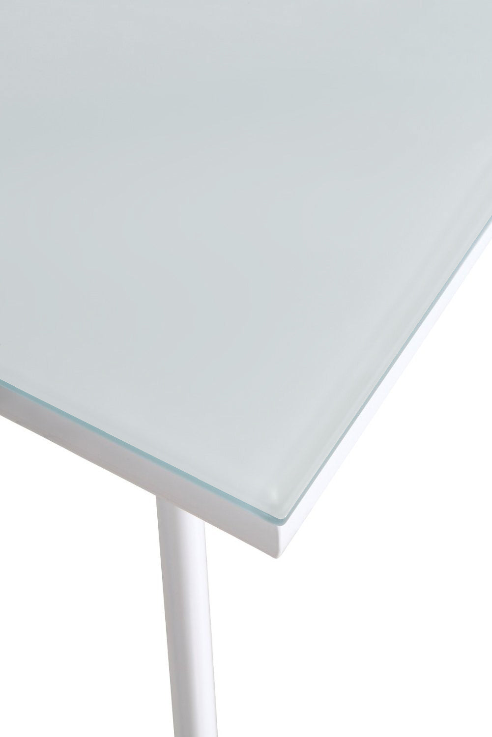 ELEGANCE - Mesa de jantar 140 cm – Tampo em vidro temperado e estrutura metálica, design nórdico, Preto/Branco