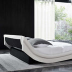 RAUL – Cama estofada com cabeceira capitoné ondulada