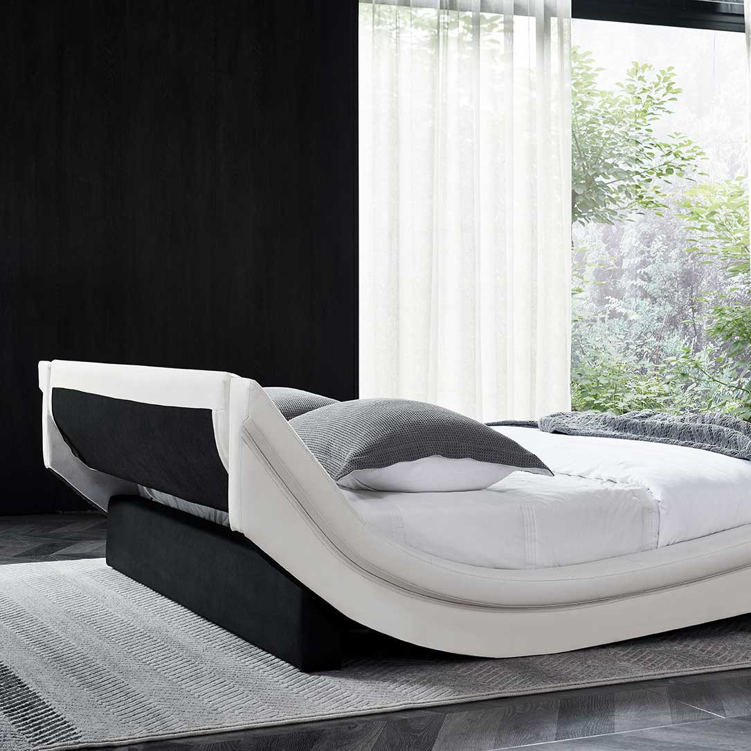 RAUL – Cama estofada com cabeceira capitoné ondulada