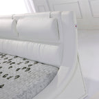 LEANDRO - Cama em Pele Sintética Preto e Branco