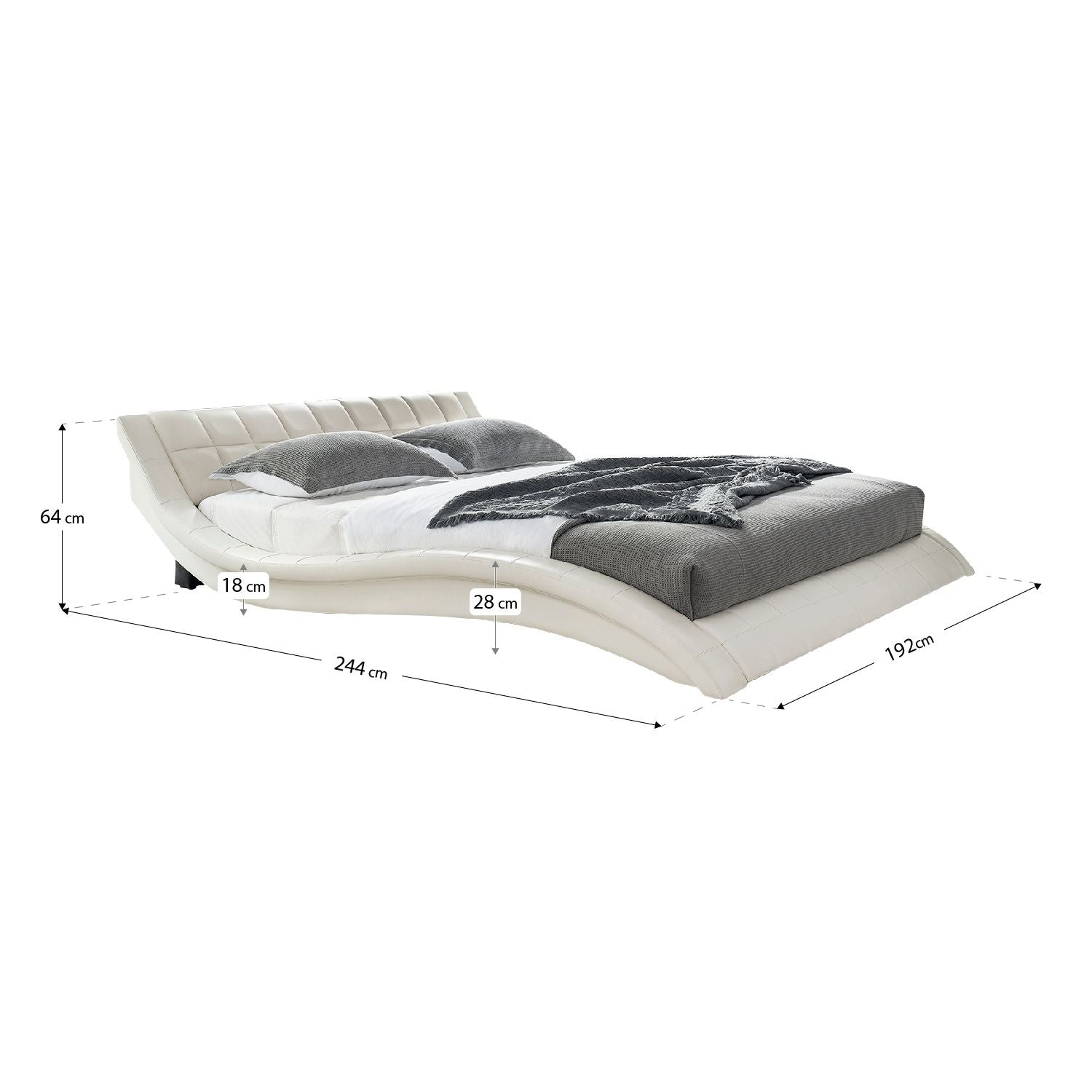 RAUL – Cama estofada com cabeceira capitoné ondulada